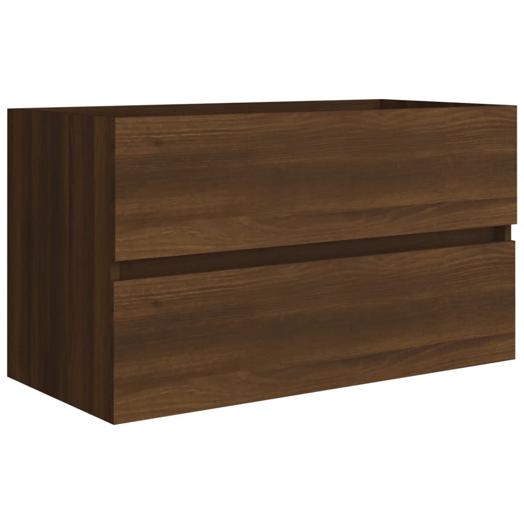 vidaXL Mueble de lavabo madera contrachapada roble marrón 80x38,5x45cm