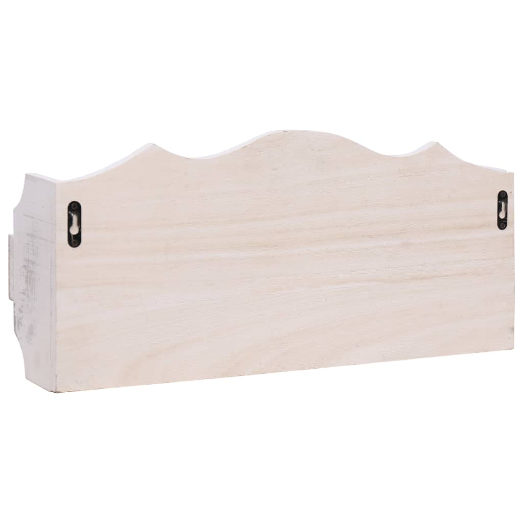 vidaXL Perchero de pared de madera blanco 50x10x23 cm