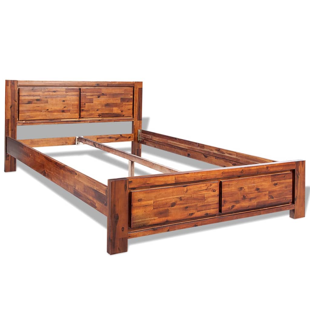 vidaXL Estructura de cama madera maciza acacia marrón tamaño King Size