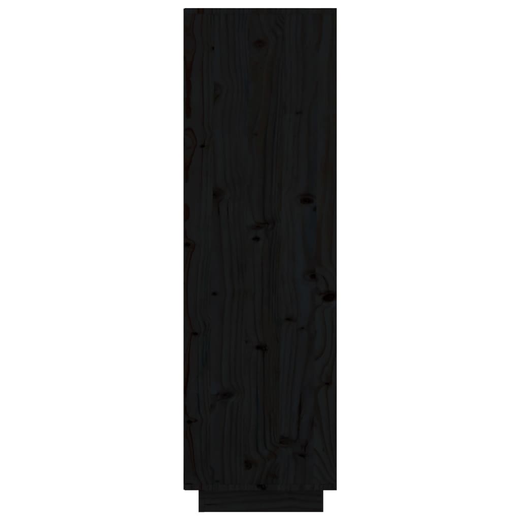 vidaXL Aparador alto de madera maciza de pino negro 74x35x117 cm
