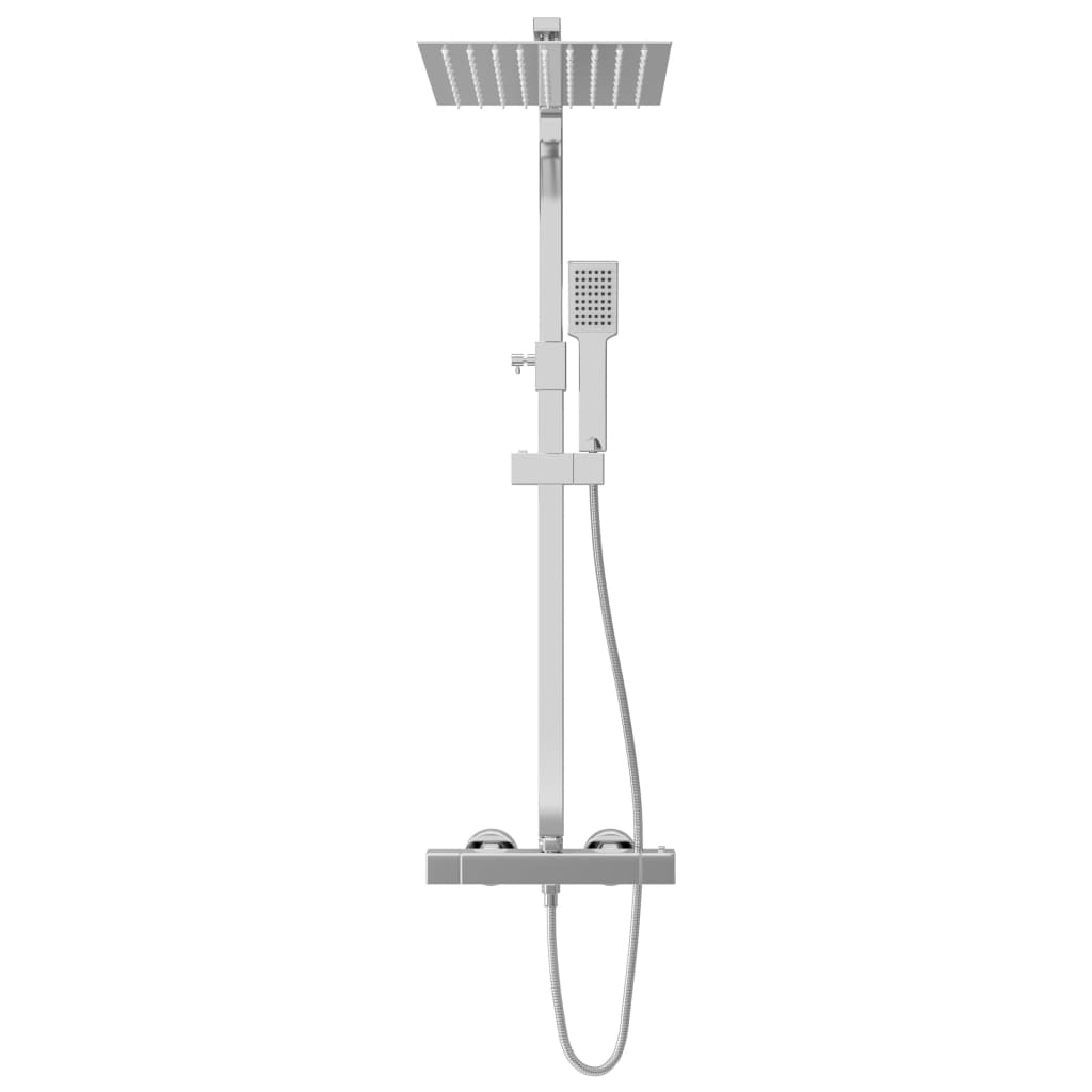 vidaXL Kit de ducha combinado con termostato acero inoxidable