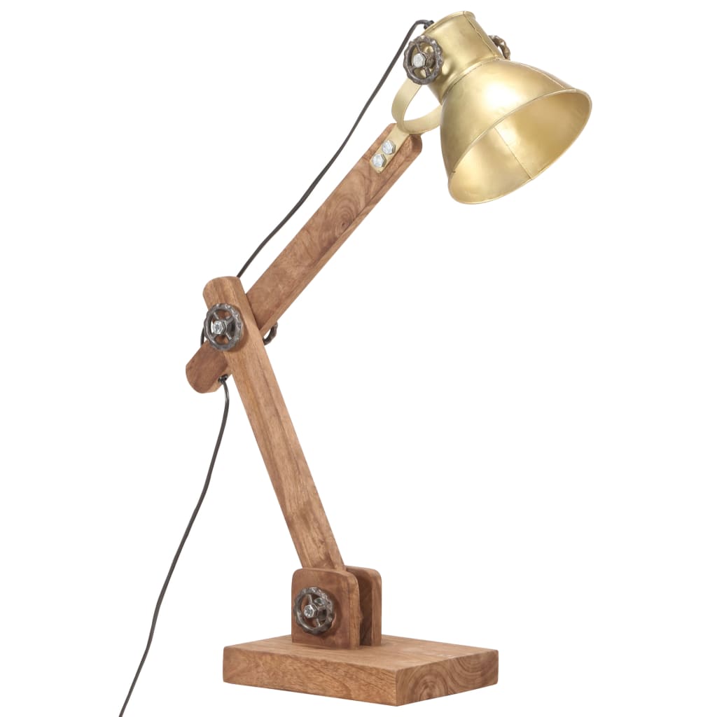vidaXL Lámpara de mesa industrial redonda latón 58x18x90 cm E27