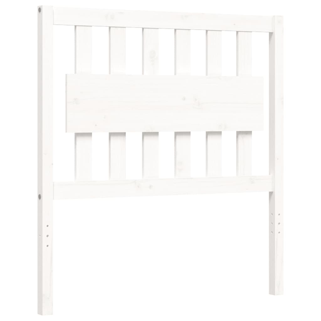vidaXL Estructura de cama con cabecero madera maciza blanco