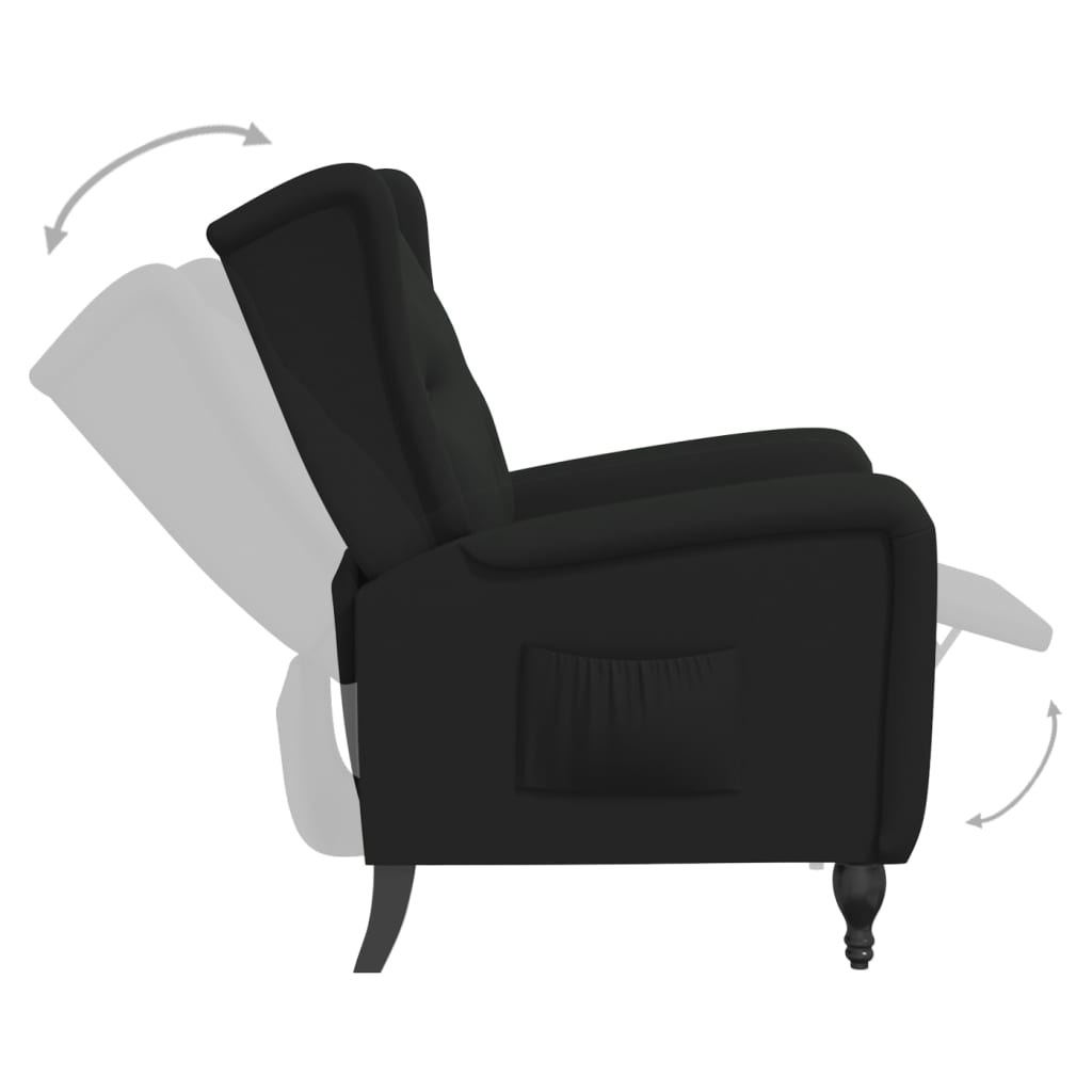 vidaXL Silla reclinable de terciopelo negro