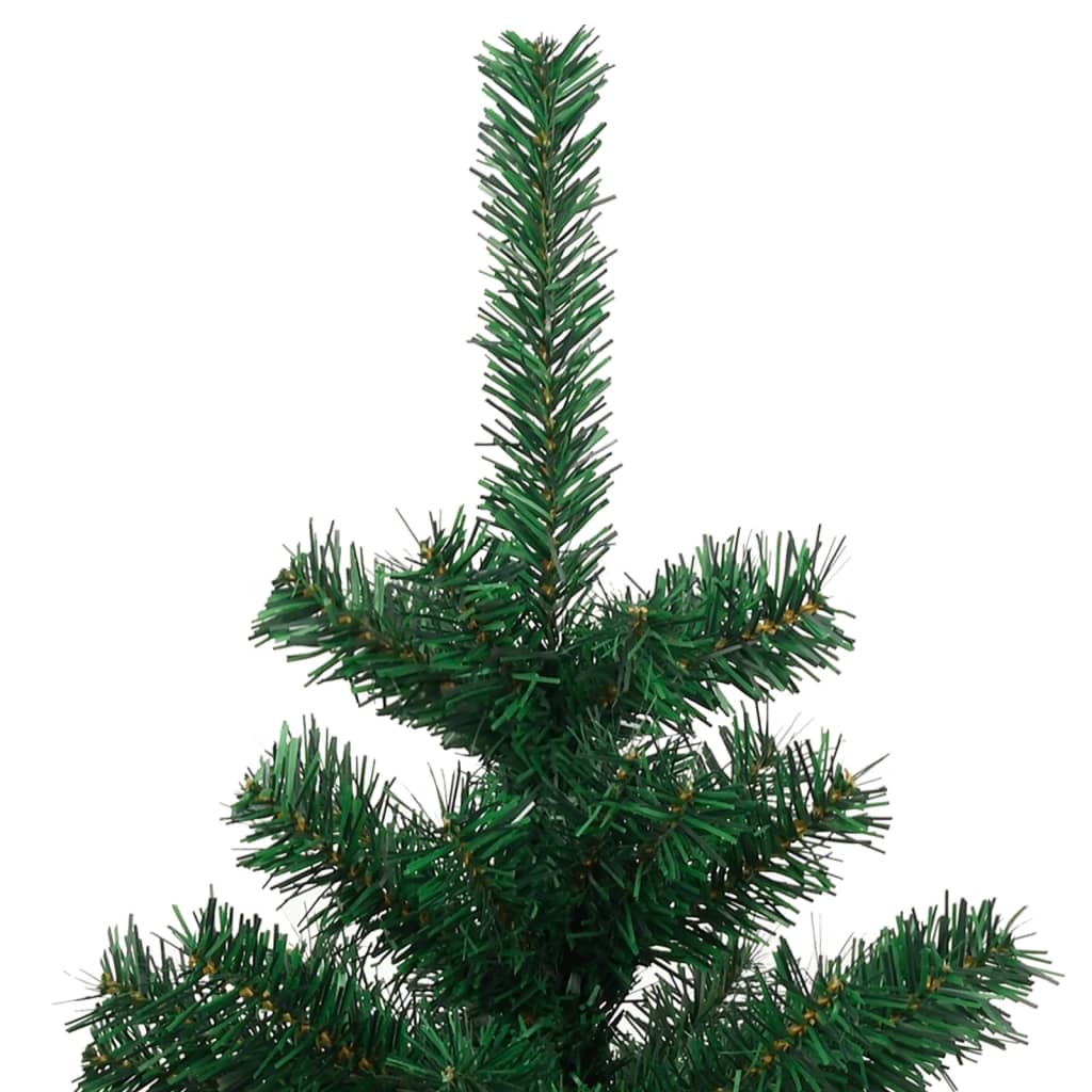 vidaXL Árbol de Navidad preiluminado con luces y soporte verde 150 cm