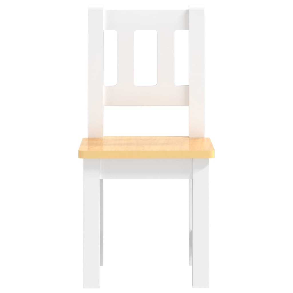 vidaXL Mesa y silla infantil 3 pzas MDF blanco y beige