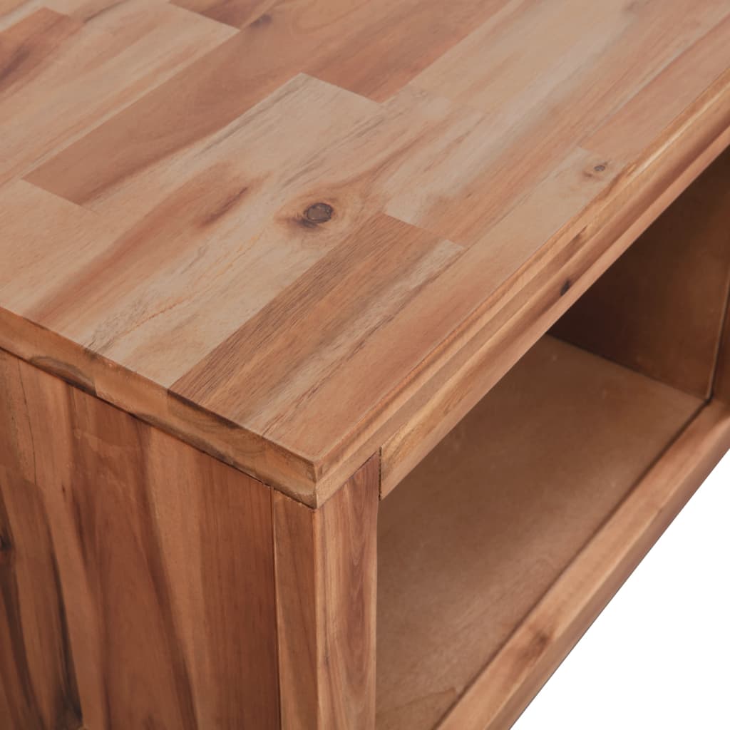 vidaXL Mesa de centro de madera maciza de acacia 90x50x37,5 cm