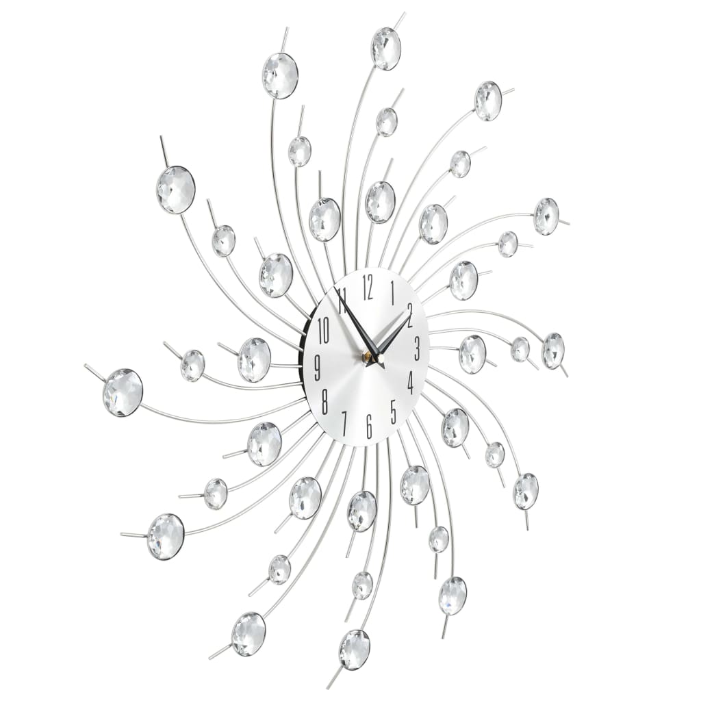 vidaXL Reloj de pared con movimiento de cuarzo 50 cm plateado