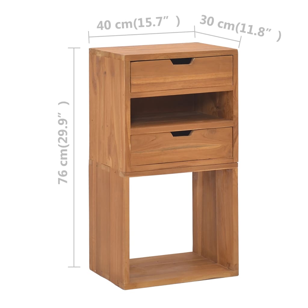 vidaXL Mueble de almacenaje madera maciza de teca 40x30x76 cm