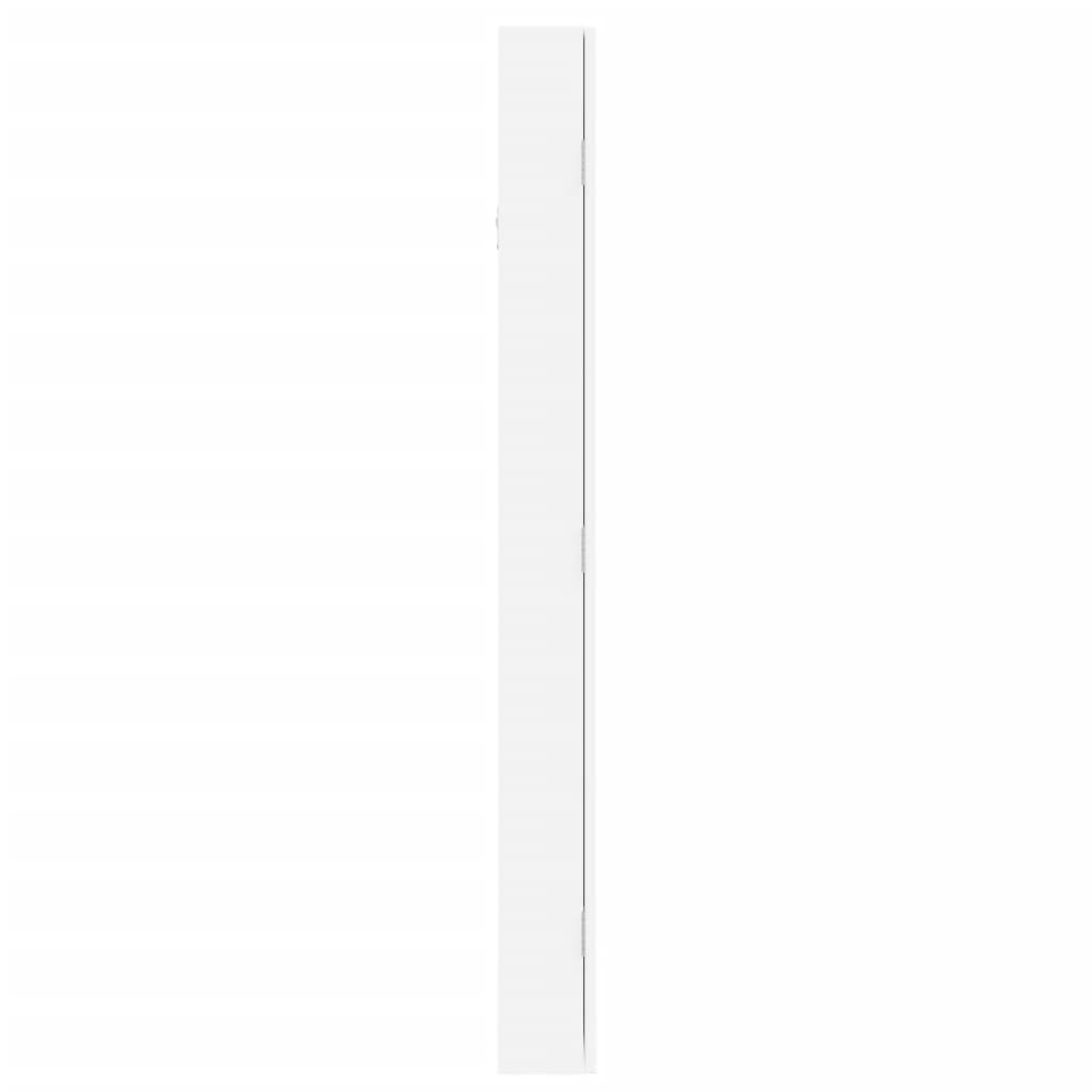 vidaXL Espejo con joyero de pared blanco 37,5x10x106 cm