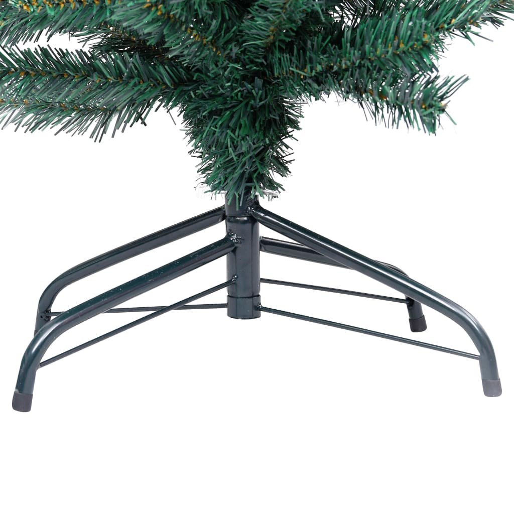 vidaXL Árbol de Navidad delgado con luces y soporte PVC verde 180 cm