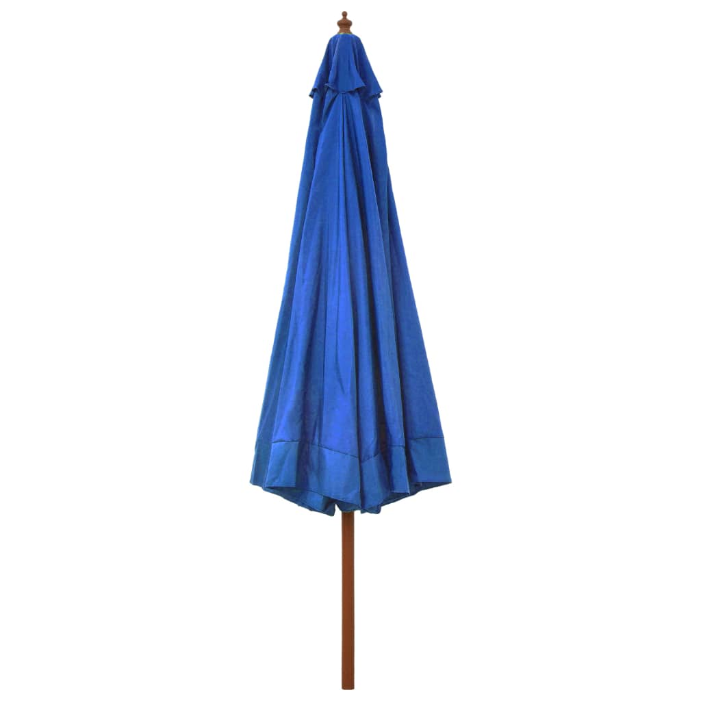 vidaXL Sombrilla de jardín con palo de madera azul celeste 330 cm
