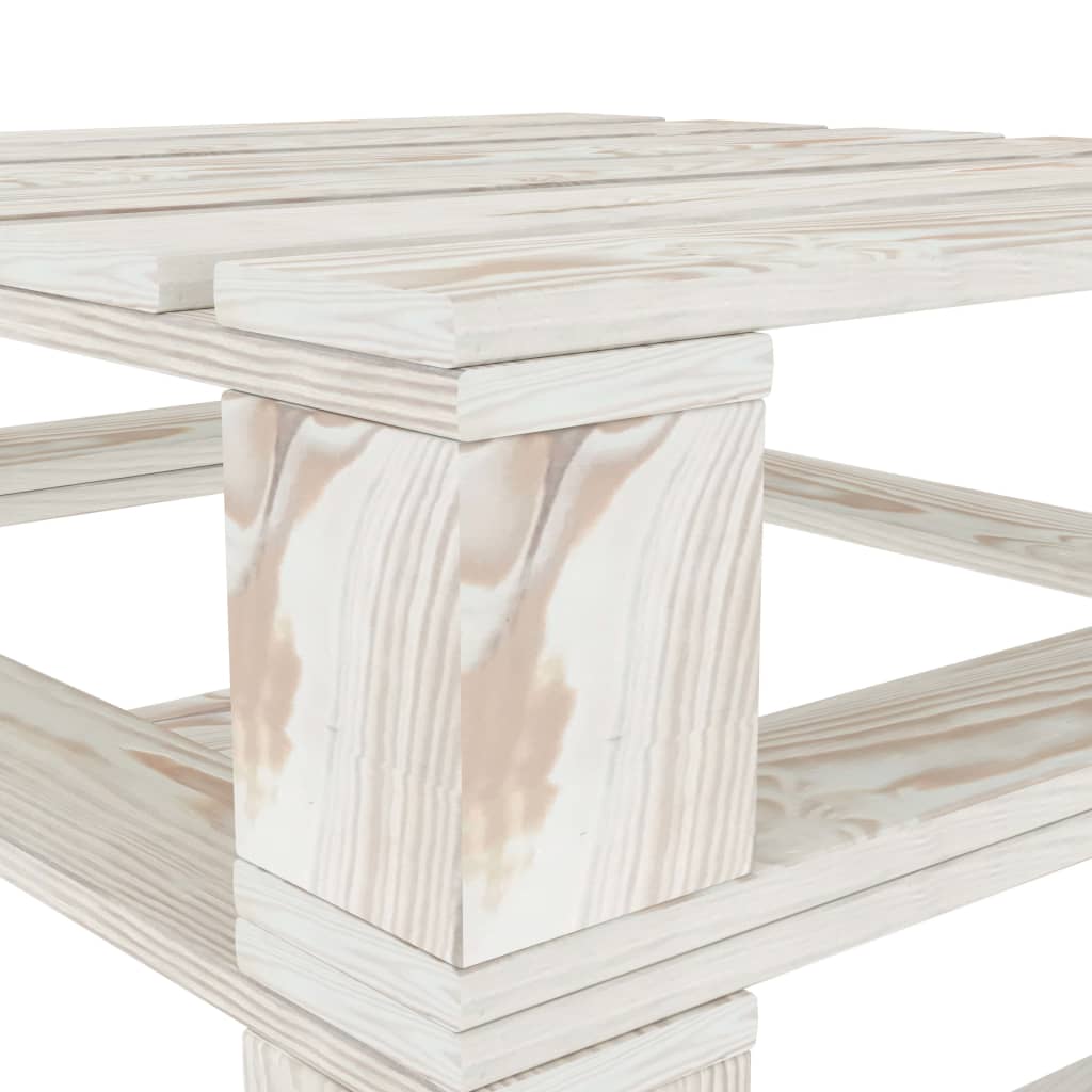 vidaXL Juego de muebles de palets para jardín 4 piezas madera blanco