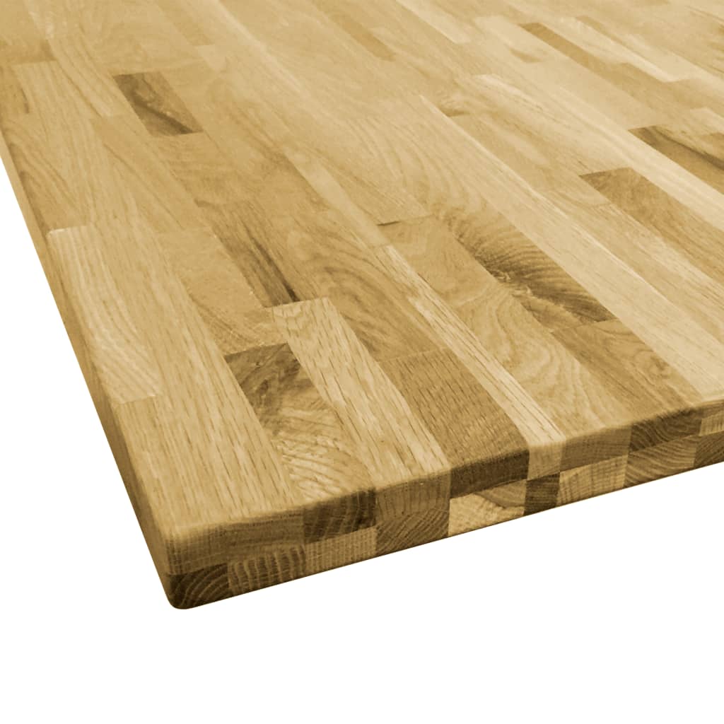 vidaXL Tablero de mesa cuadrado madera maciza de roble 44 mm 80x80 cm