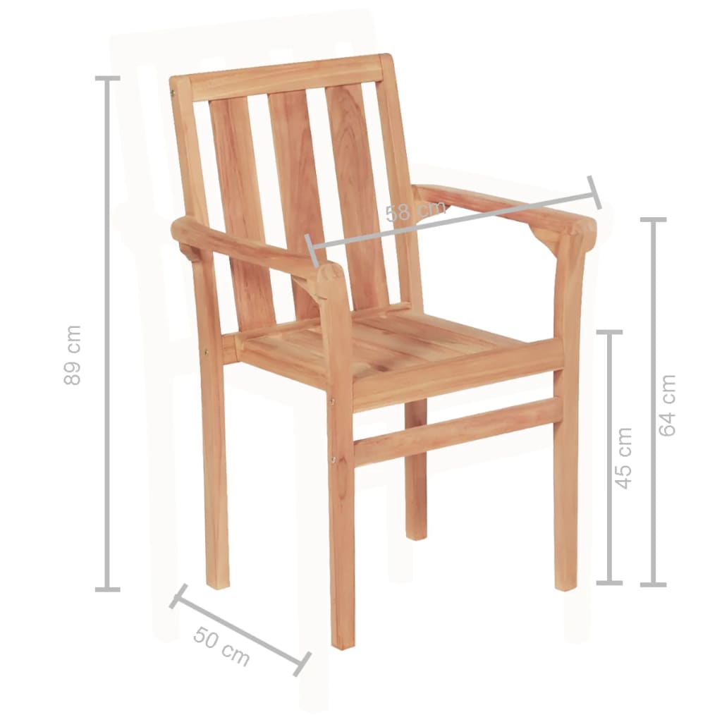 vidaXL Juego de mesa y sillas de jardín 3 piezas madera de teca maciza