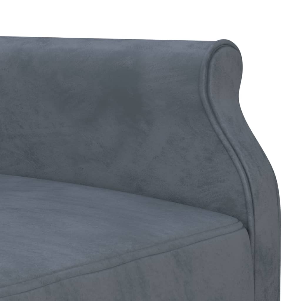 vidaXL Sofá cama en forma de L terciopelo gris oscuro 271x140x70 cm