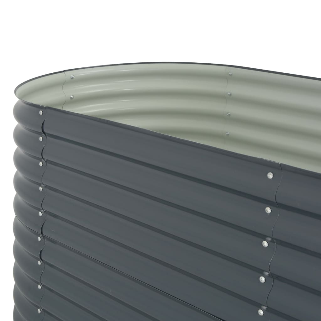 vidaXL Arriate de acero galvanizado gris 320x80x81 cm