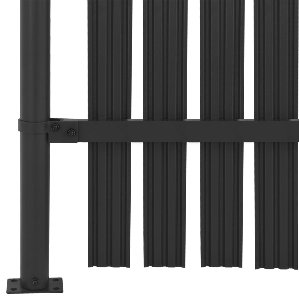 vidaXL Panel de valla con 2 postes aluminio 180x180 cm gris antracita