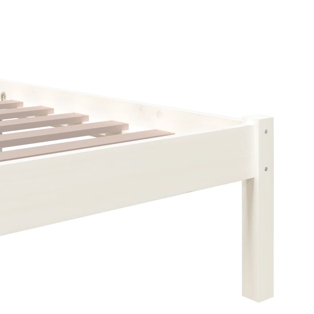 vidaXL Estructura de cama madera maciza blanco 90x190 cm