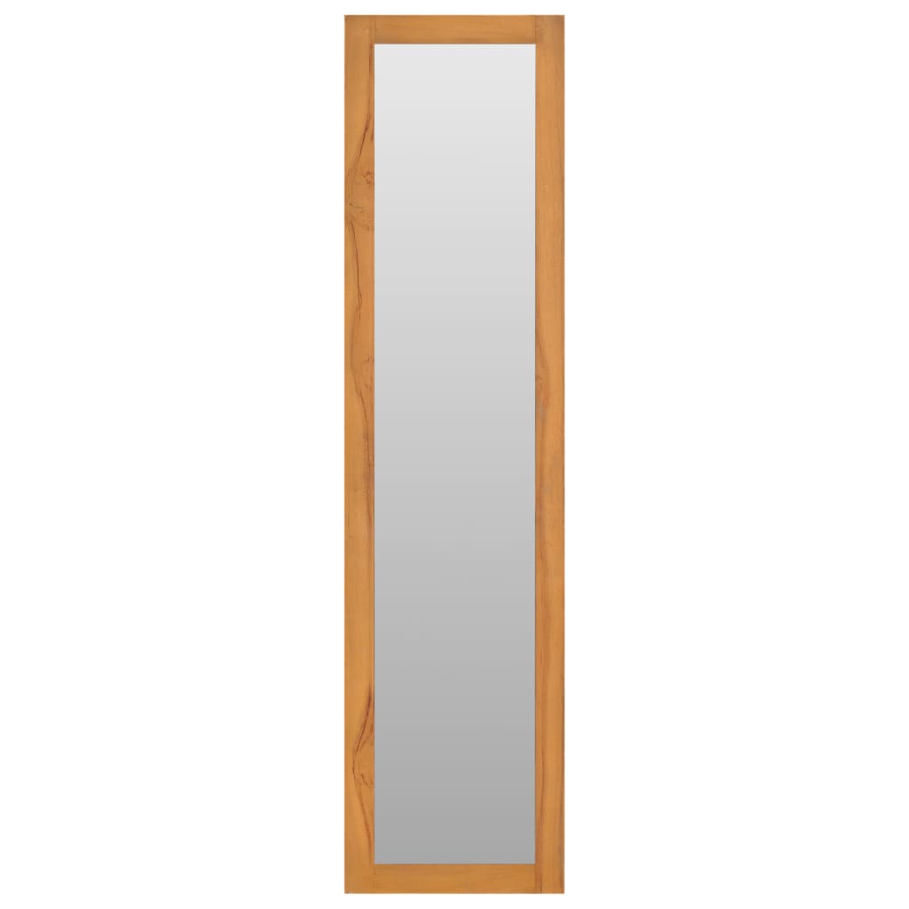 vidaXL Espejo de pared con estantes madera de teca maciza 30x30x120 cm