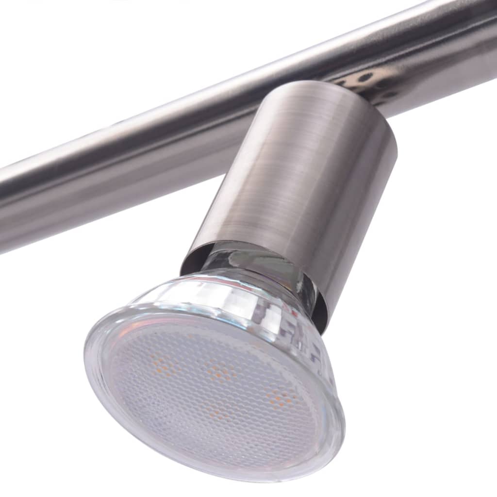 vidaXL lámpara de techo con 5 focos LED de níquel satinado