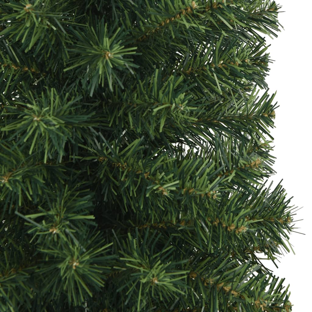 vidaXL Árbol de Navidad artificial delgado y soporte PVC verde 180 cm