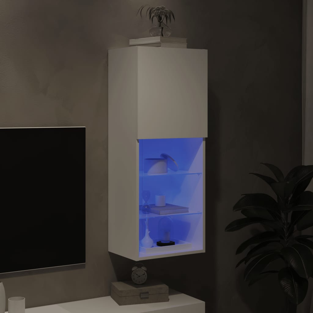 vidaXL Mueble para TV con luces LED blanco 40,5x30x102 cm