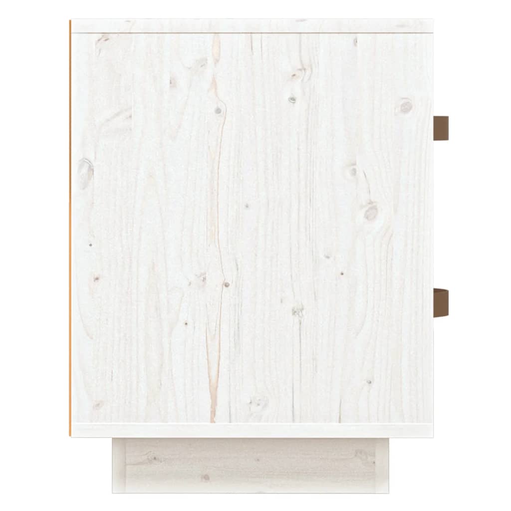 vidaXL Mesita de noche madera maciza de pino blanco 40x34x45 cm