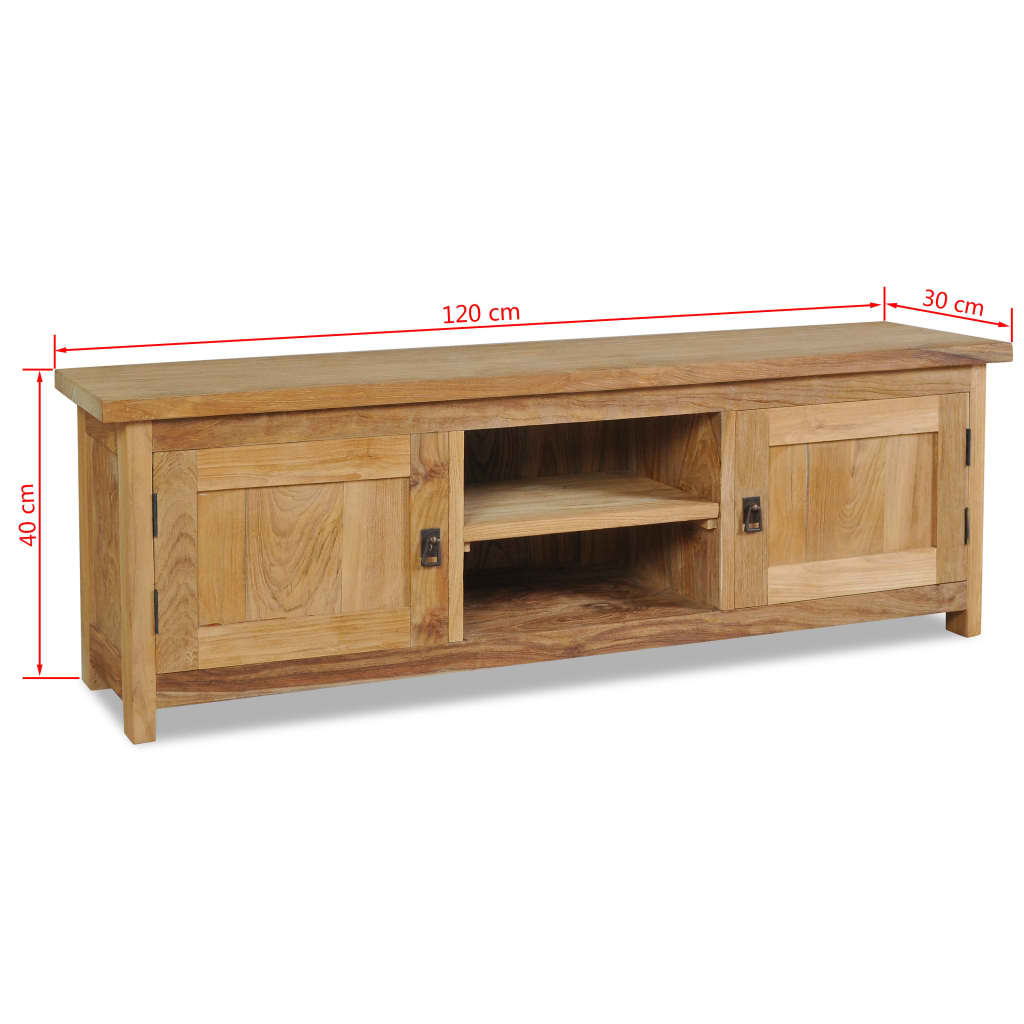 vidaXL Mueble de TV de madera de teca maciza 120x30x40 cm