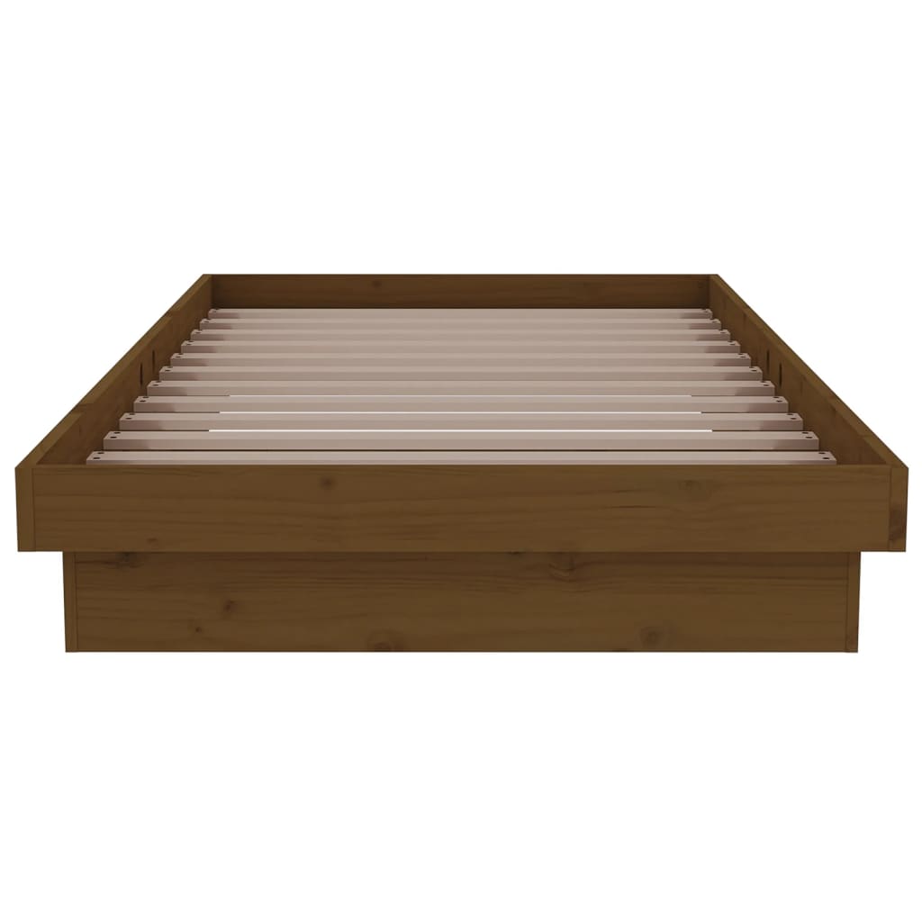 vidaXL Estructura cama individual madera maciza marrón miel 90x190 cm