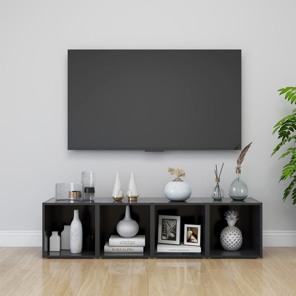 vidaXL Mueble para TV madera contrachapada gris 37x35x37 cm