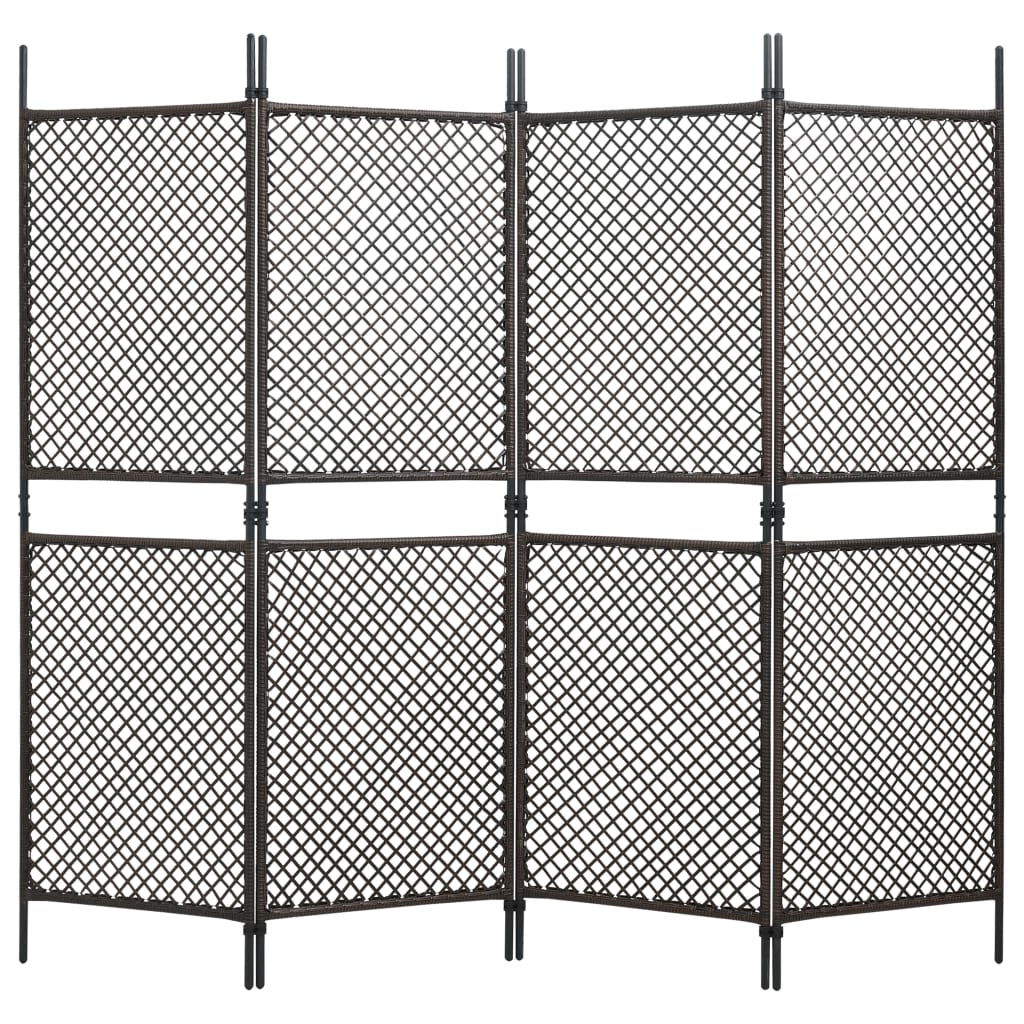 vidaXL Panel de valla ratán sintético marrón 2,4x2 m