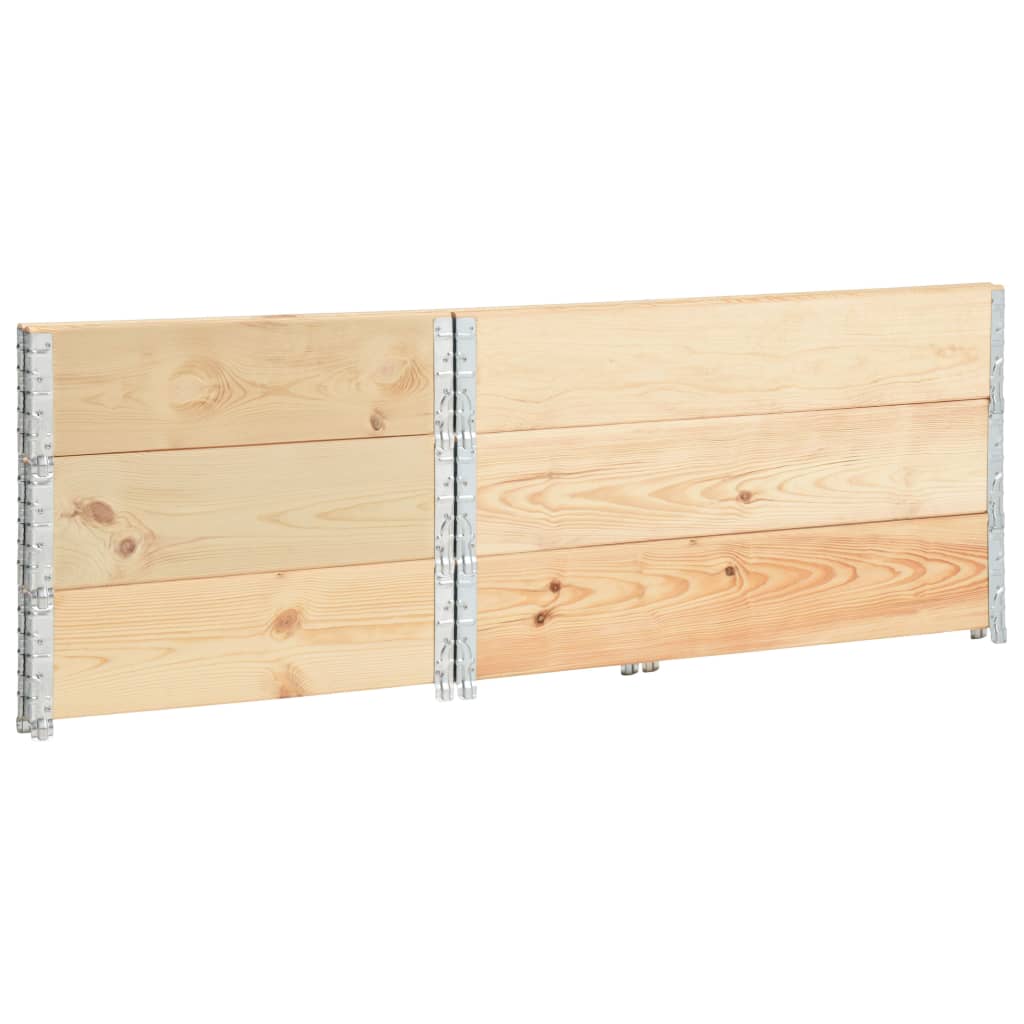 vidaXL Collar de caja de palés 3 uds madera maciza de pino 50x100 cm