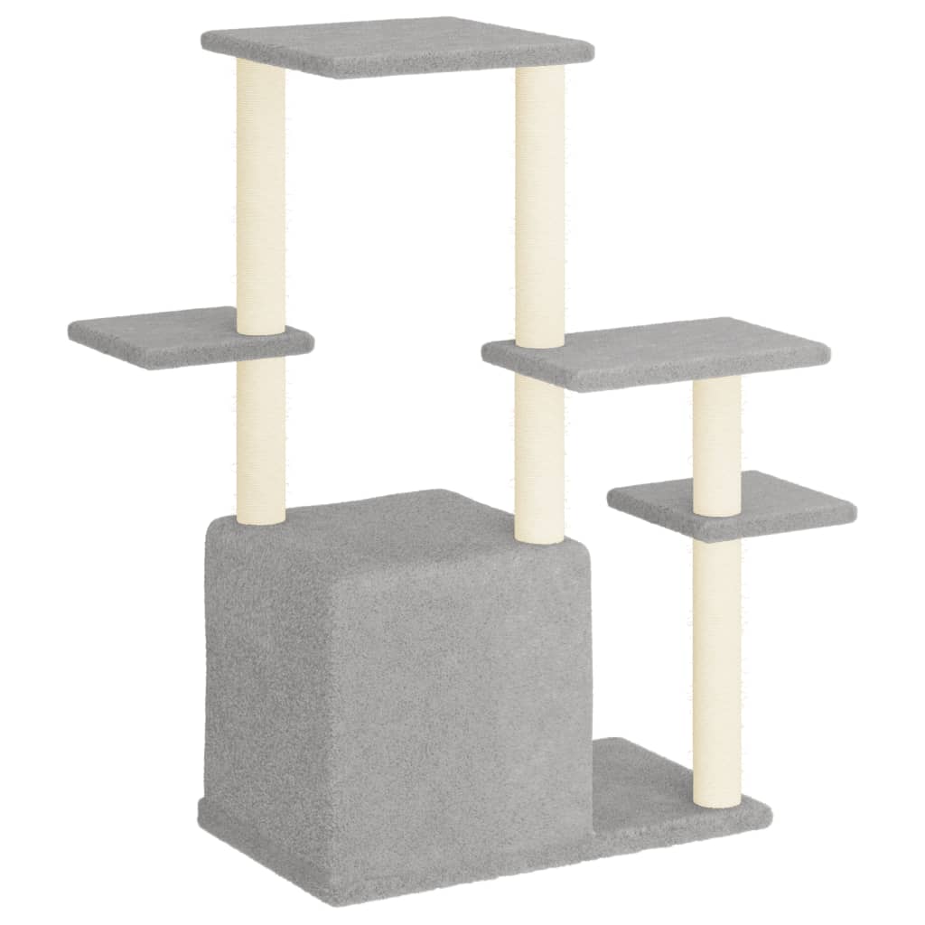 vidaXL Rascador para gatos con postes de sisal gris claro 97,5 cm