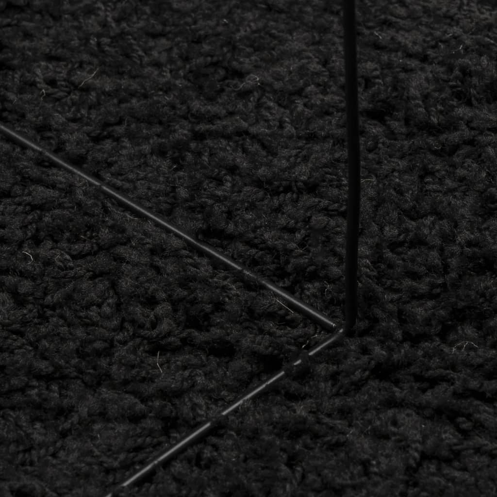 vidaXL Alfombra peluda de pelo largo moderna PAMPLONA negra 60x110 cm