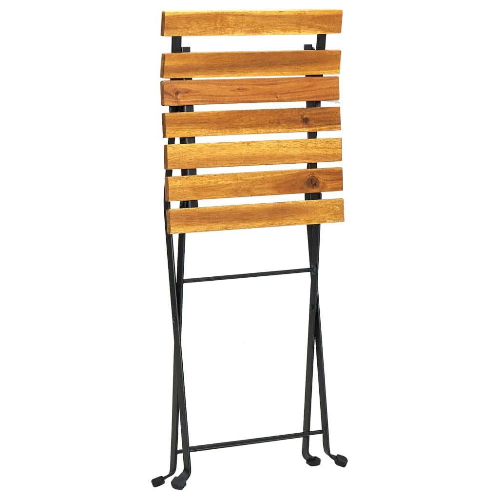 vidaXL Mesa y sillas bistró plegables 3 pzas madera maciza de acacia