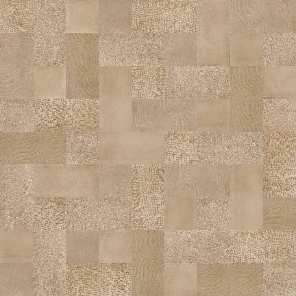 WallArt Paneles de pared de cuero Borret beige arena 32 piezas