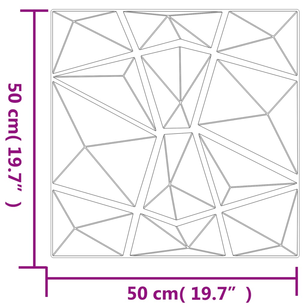 vidaXL Paneles de pared 24 uds diamante gris hormigón 50x50cm XPS 6 m²