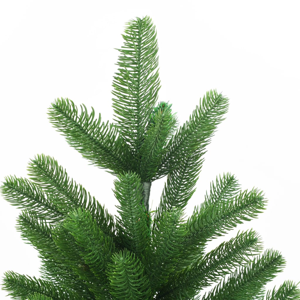 vidaXL Árbol artificial de Navidad con hojas realistas 210 cm verde