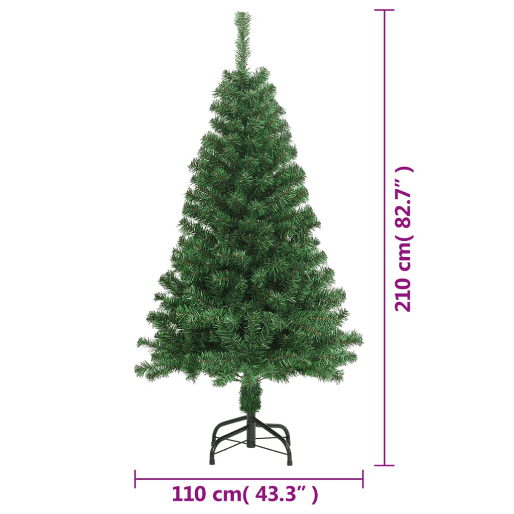 vidaXL Árbol de Navidad artificial con ramas gruesas PVC verde 210 cm