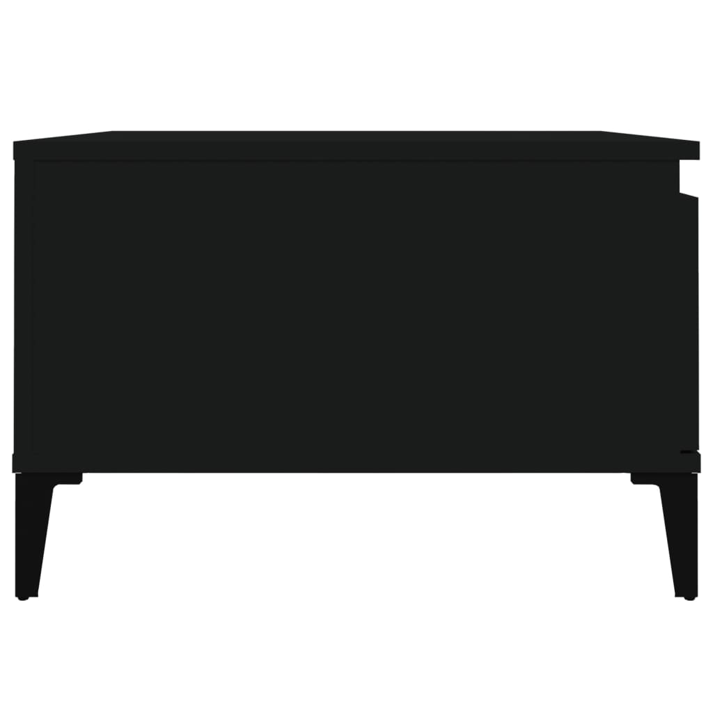 vidaXL Mesa de centro madera contrachapada negro 55x55x36,5 cm