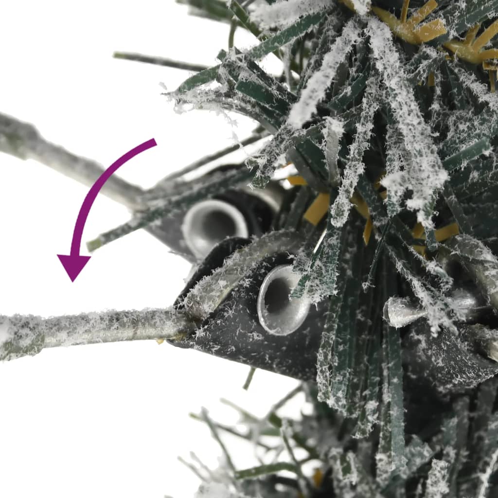 vidaXL Árbol de Navidad artificial estrecho con nieve PVC y PE 180 cm