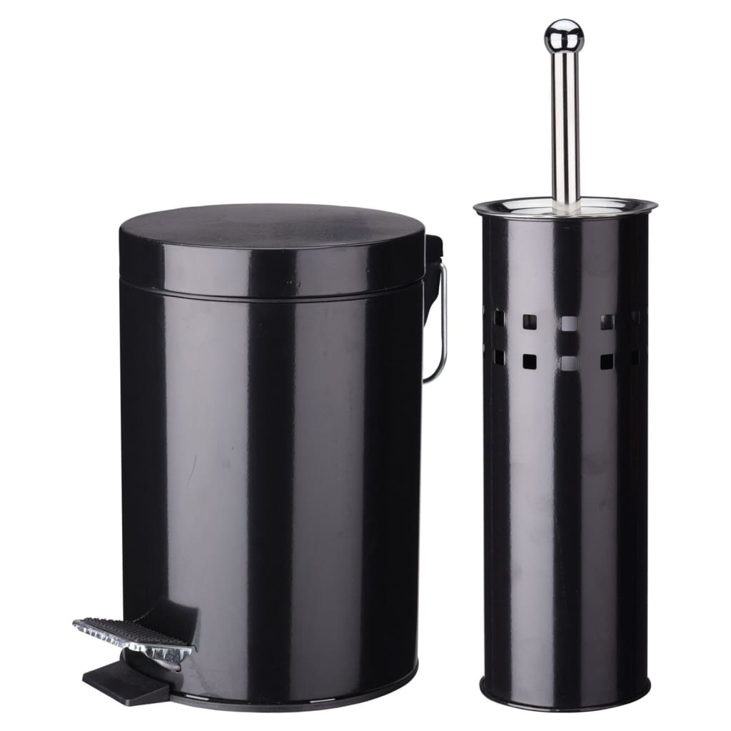 Excellent Houseware Set accesorios baño 2 pzas acero inoxidable negro
