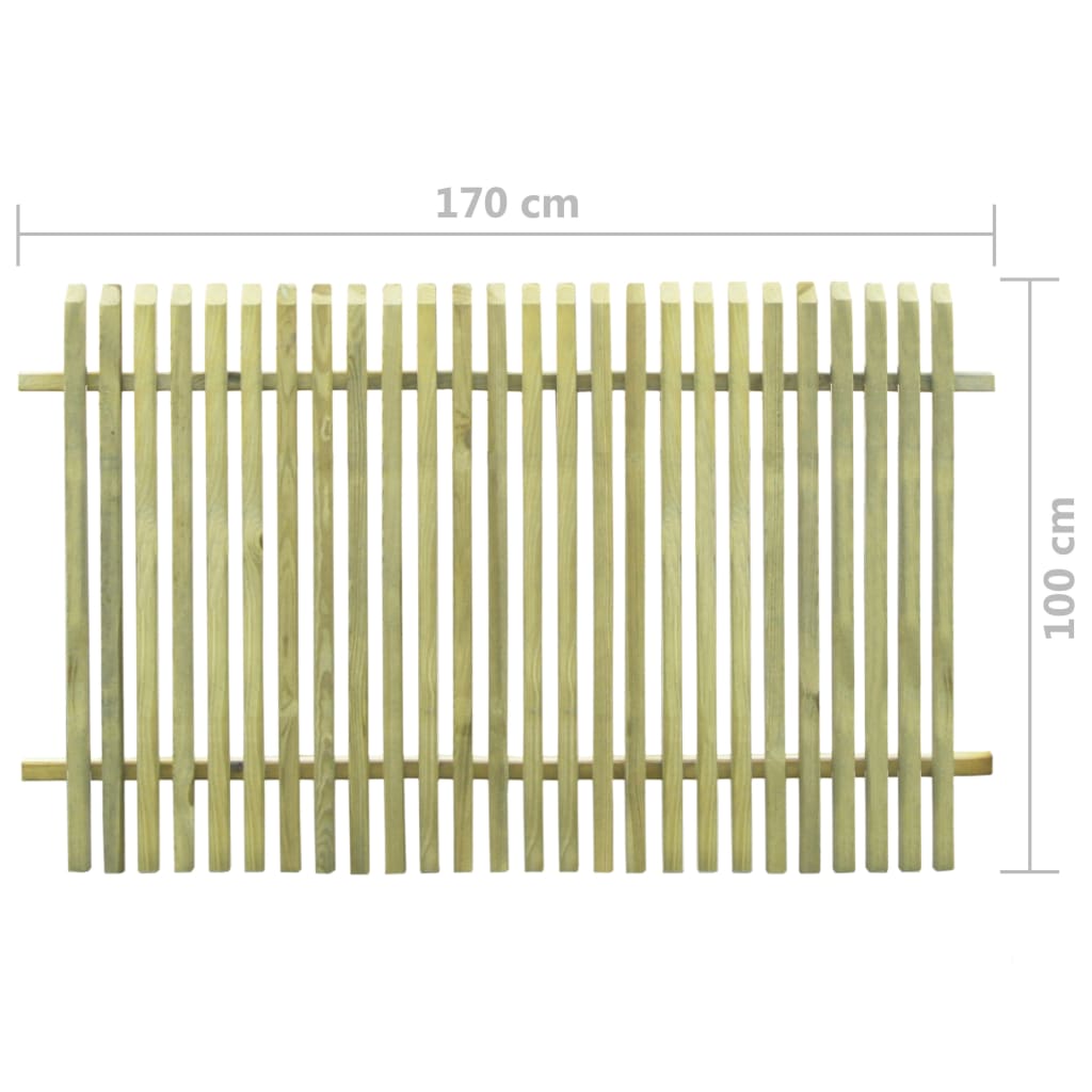 vidaXL Valla de jardín de madera de pino impregnada 170x100 cm