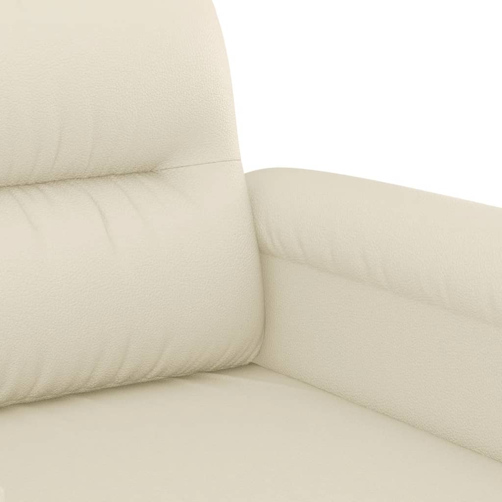 vidaXL Sofá de 2 plazas de cuero sintético color crema 140 cm