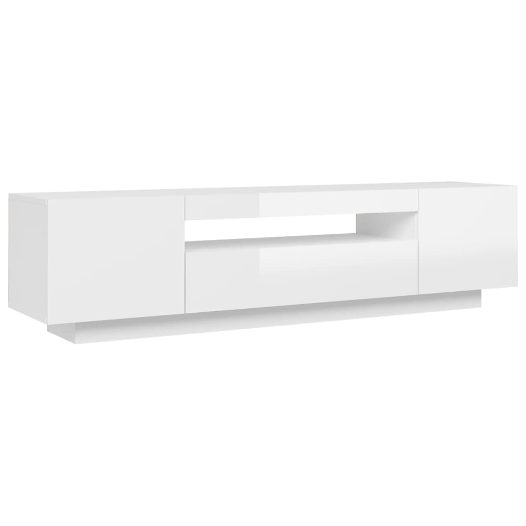 vidaXL Mueble de TV con luces LED blanco brillante 160x35x40 cm
