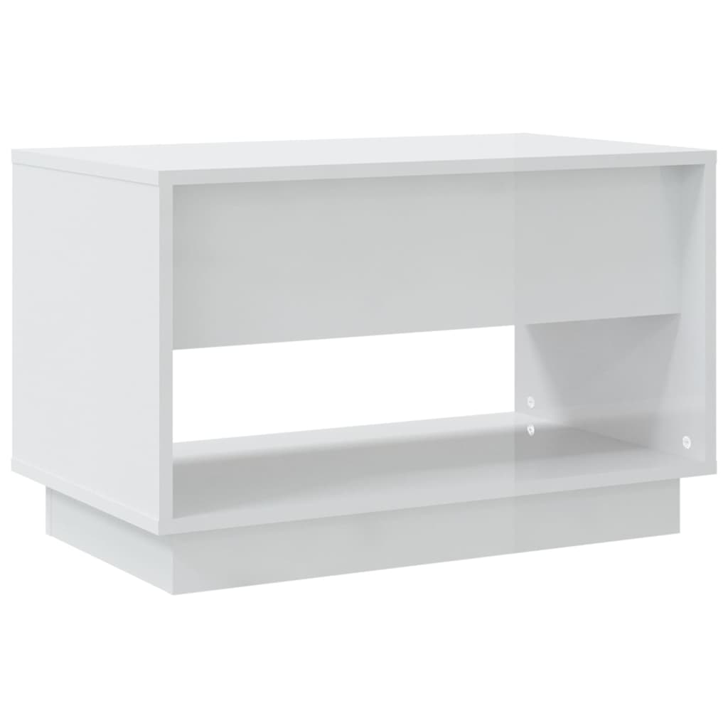 vidaXL Mueble para TV madera contrachapada blanco brillo 70x41x44 cm