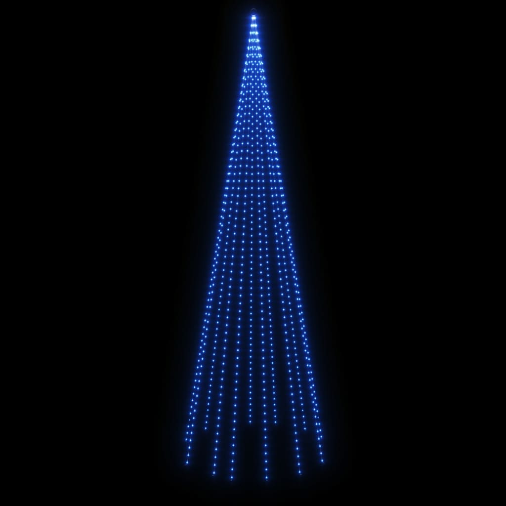 vidaXL Árbol de Navidad en asta de bandera 732 LED azul 500 cm