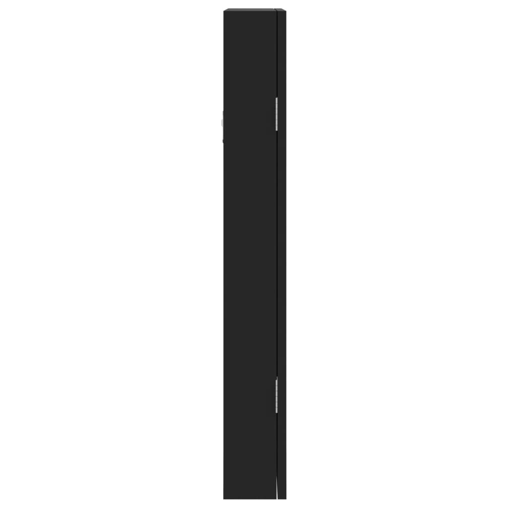 vidaXL Espejo con joyero de pared negro 30x8,5x67 cm