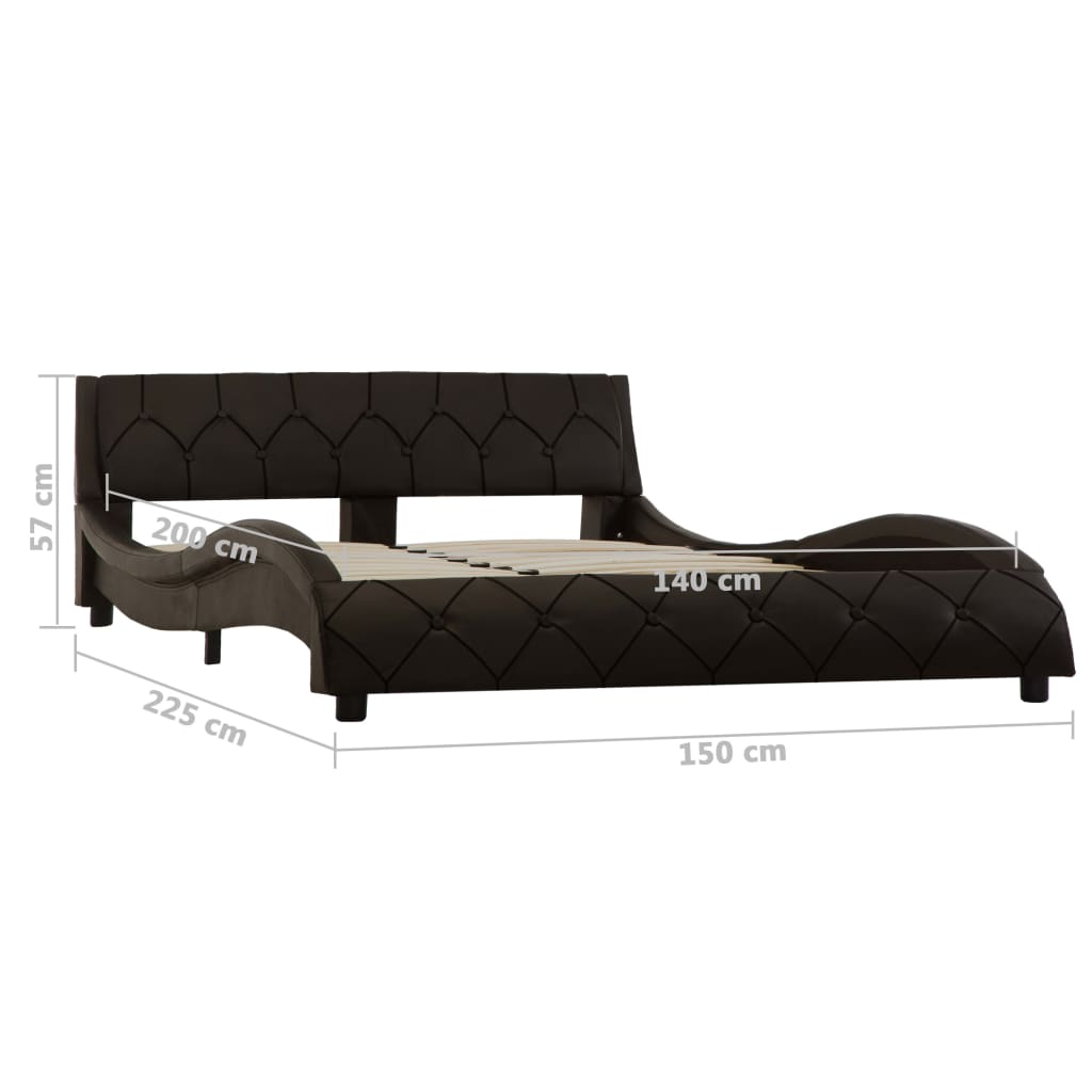 vidaXL Estructura de cama de cuero sintético gris 140x200 cm